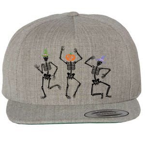 Dancing Skeleton Witches Halloween Great Gift Wool Snapback Cap