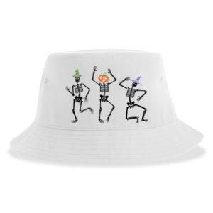 Dancing Skeleton Witches Halloween Great Gift Sustainable Bucket Hat