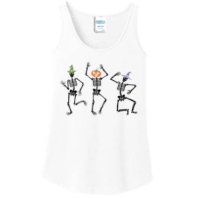 Dancing Skeleton Witches Halloween Great Gift Ladies Essential Tank