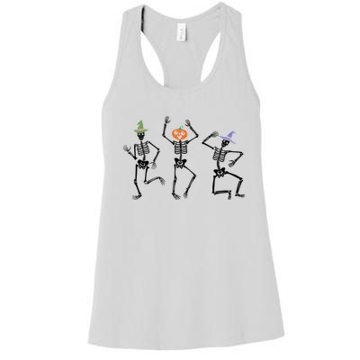 Dancing Skeleton Witches Halloween Great Gift Women's Racerback Tank