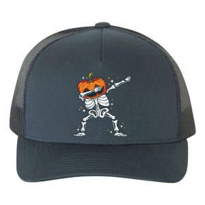 Dabbing Skeleton With Pumpkin Head Jack O Lantern Dab Cute Gift Yupoong Adult 5-Panel Trucker Hat