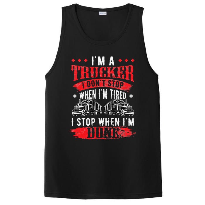 Don't Stop When Tired Funny Trucker Gift Truck Driver PosiCharge Competitor Tank