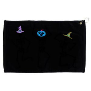 Dancing Skeleton Witches Halloween Cute Gift Grommeted Golf Towel