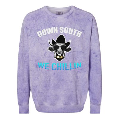 Down South We Chillin Colorblast Crewneck Sweatshirt