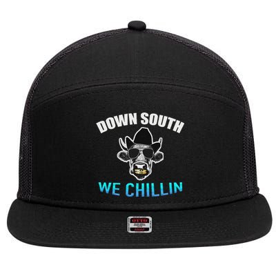 Down South We Chillin 7 Panel Mesh Trucker Snapback Hat