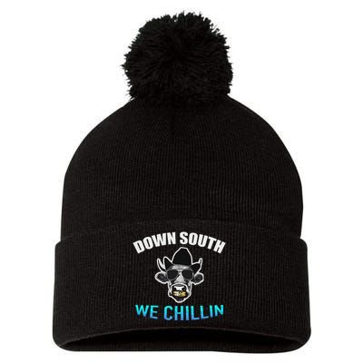 Down South We Chillin Pom Pom 12in Knit Beanie