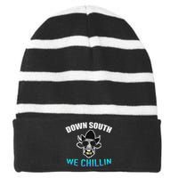 Down South We Chillin Striped Beanie with Solid Band