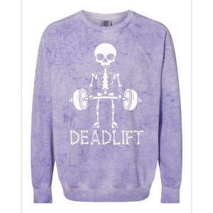 Deadlift Skeleton Workout Bodybuilding Gym Funny Skull Colorblast Crewneck Sweatshirt