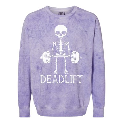 Deadlift Skeleton Workout Bodybuilding Gym Funny Skull Colorblast Crewneck Sweatshirt