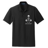 Deadlift Skeleton Workout Bodybuilding Gym Funny Skull Dry Zone Grid Polo