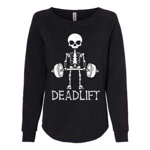 Deadlift Skeleton Workout Bodybuilding Gym Funny Skull Womens California Wash Sweatshirt