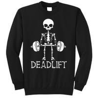 Deadlift Skeleton Workout Bodybuilding Gym Funny Skull Tall Sweatshirt