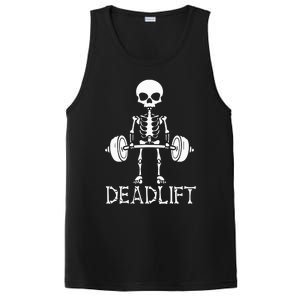 Deadlift Skeleton Workout Bodybuilding Gym Funny Skull PosiCharge Competitor Tank