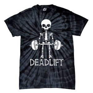 Deadlift Skeleton Workout Bodybuilding Gym Funny Skull Tie-Dye T-Shirt