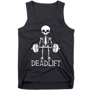 Deadlift Skeleton Workout Bodybuilding Gym Funny Skull Tank Top