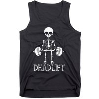 Deadlift Skeleton Workout Bodybuilding Gym Funny Skull Tank Top