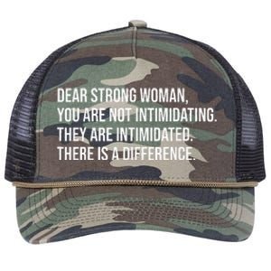 Dear Strong Woman You Are Not Intimidating Retro Rope Trucker Hat Cap