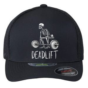 Deadlift Skeleton Workout Halloween Weight Lifting Fitness Flexfit Unipanel Trucker Cap