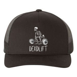 Deadlift Skeleton Workout Halloween Weight Lifting Fitness Yupoong Adult 5-Panel Trucker Hat