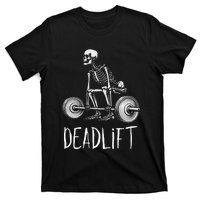 Deadlift Skeleton Workout Halloween Weight Lifting Fitness T-Shirt