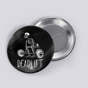 Deadlift Skeleton Workout Halloween Weight Lifting Fitness Button