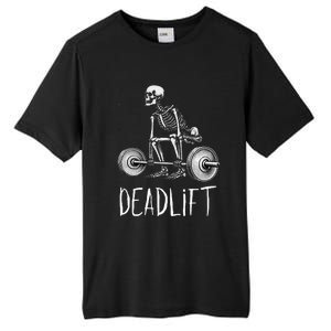 Deadlift Skeleton Workout Halloween Weight Lifting Fitness Tall Fusion ChromaSoft Performance T-Shirt