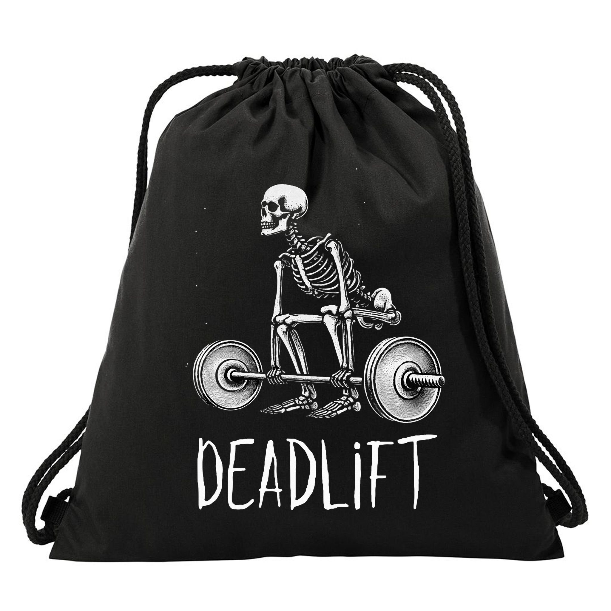Deadlift Skeleton Workout Halloween Weight Lifting Fitness Drawstring Bag