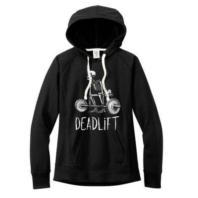 Deadlift Skeleton Workout Halloween Weight Lifting Fitness Women's Fleece Hoodie