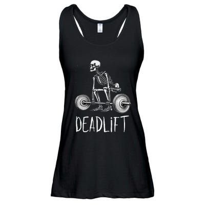 Deadlift Skeleton Workout Halloween Weight Lifting Fitness Ladies Essential Flowy Tank