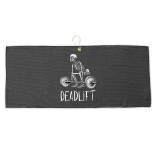 Deadlift Skeleton Workout Halloween Weight Lifting Fitness Large Microfiber Waffle Golf Towel