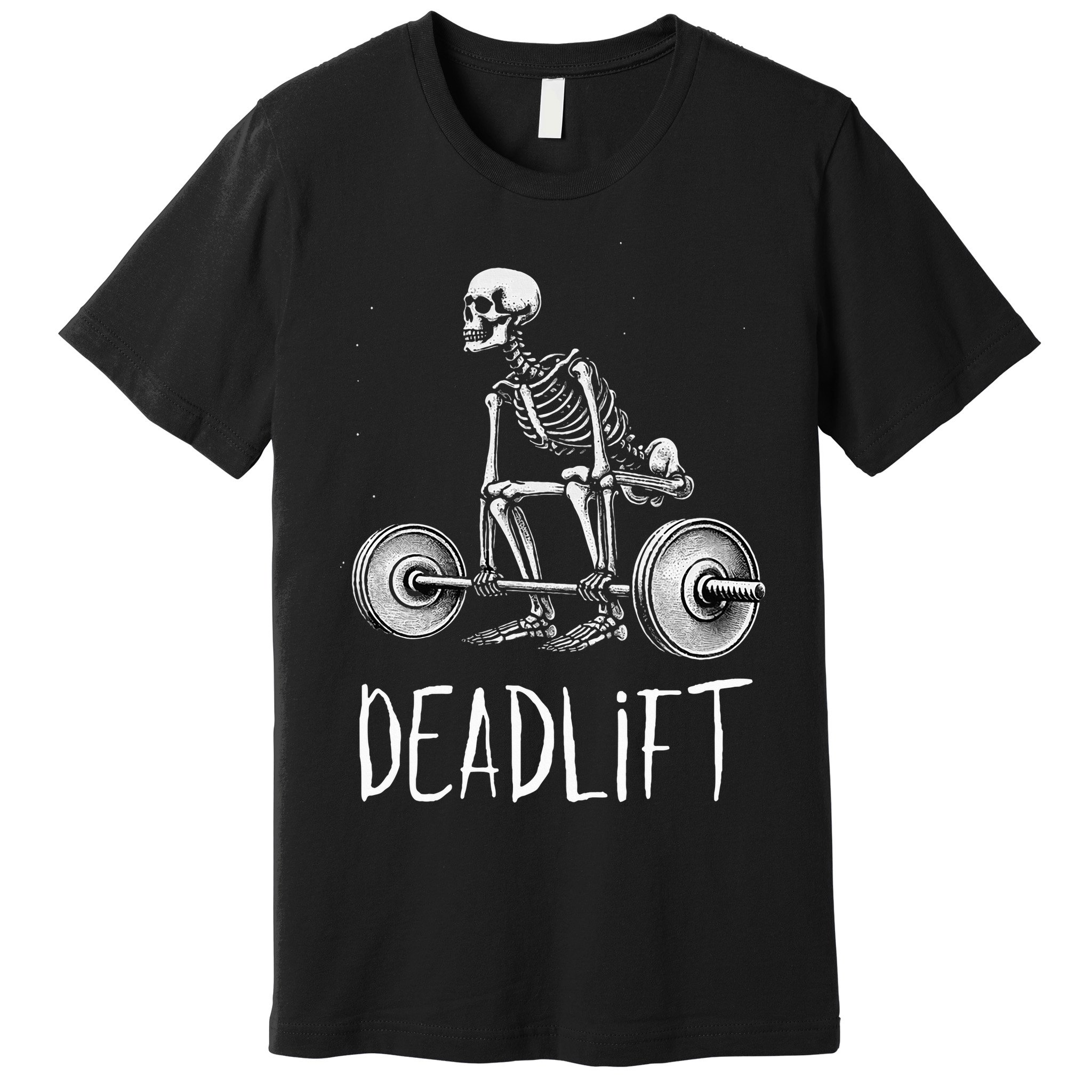 Deadlift Skeleton Workout Halloween Weight Lifting Fitness Premium T-Shirt