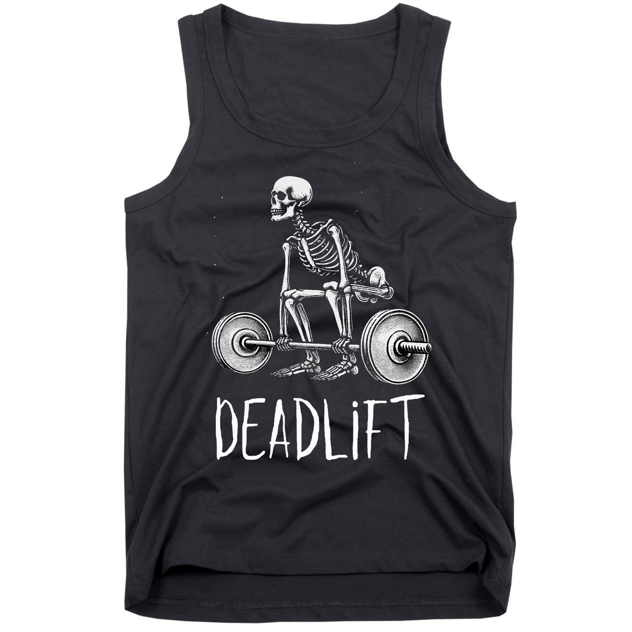 Deadlift Skeleton Workout Halloween Weight Lifting Fitness Tank Top