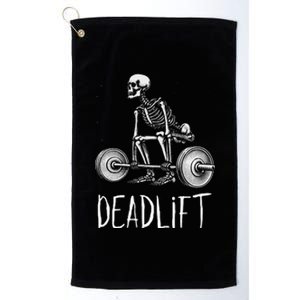 Deadlift Skeleton Workout Halloween Weight Lifting Fitness Platinum Collection Golf Towel