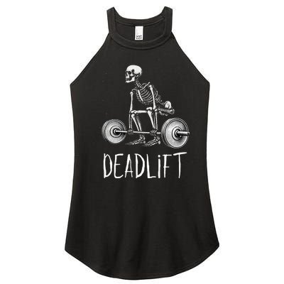 Deadlift Skeleton Workout Halloween Weight Lifting Fitness Women’s Perfect Tri Rocker Tank