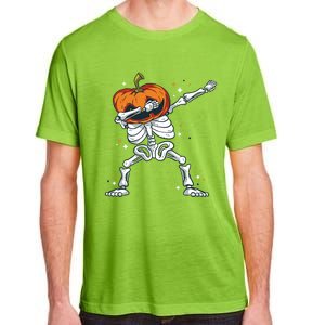 Dabbing Skeleton With Pumpkin Head Jack O Lantern Dab Gift Adult ChromaSoft Performance T-Shirt