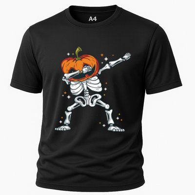 Dabbing Skeleton With Pumpkin Head Jack O Lantern Dab Gift Performance Shirt