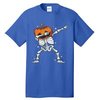 Dabbing Skeleton With Pumpkin Head Jack O Lantern Dab Gift Tall T-Shirt