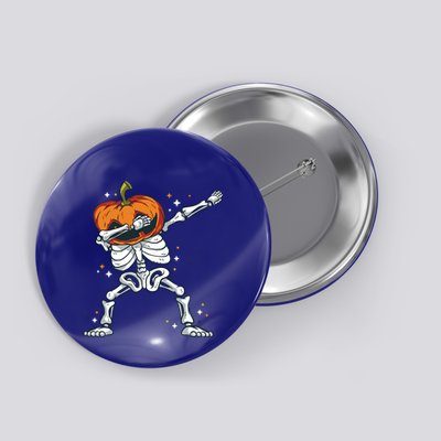 Dabbing Skeleton With Pumpkin Head Jack O Lantern Dab Gift Button