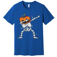 Dabbing Skeleton With Pumpkin Head Jack O Lantern Dab Gift Premium T-Shirt