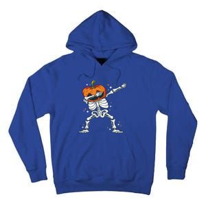 Dabbing Skeleton With Pumpkin Head Jack O Lantern Dab Gift Tall Hoodie