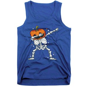 Dabbing Skeleton With Pumpkin Head Jack O Lantern Dab Gift Tank Top