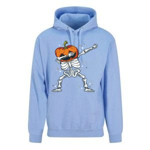 Dabbing Skeleton With Pumpkin Head Jack O Lantern Dab Gift Unisex Surf Hoodie