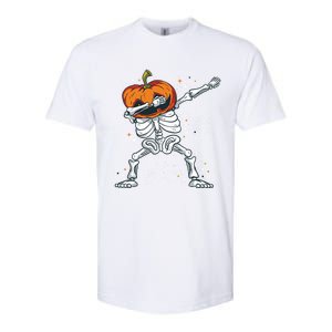 Dabbing Skeleton With Pumpkin Head Jack O Lantern Dab Gift Softstyle CVC T-Shirt