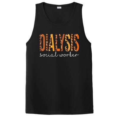 Dialysis Social Worker Leopard Fall Autumn Thanksgiving PosiCharge Competitor Tank