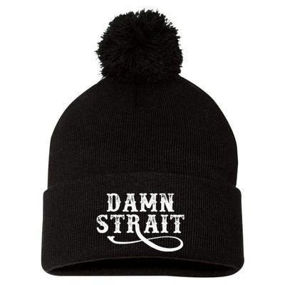 Damn S.T.R.A.I.T Western Country Music Pom Pom 12in Knit Beanie