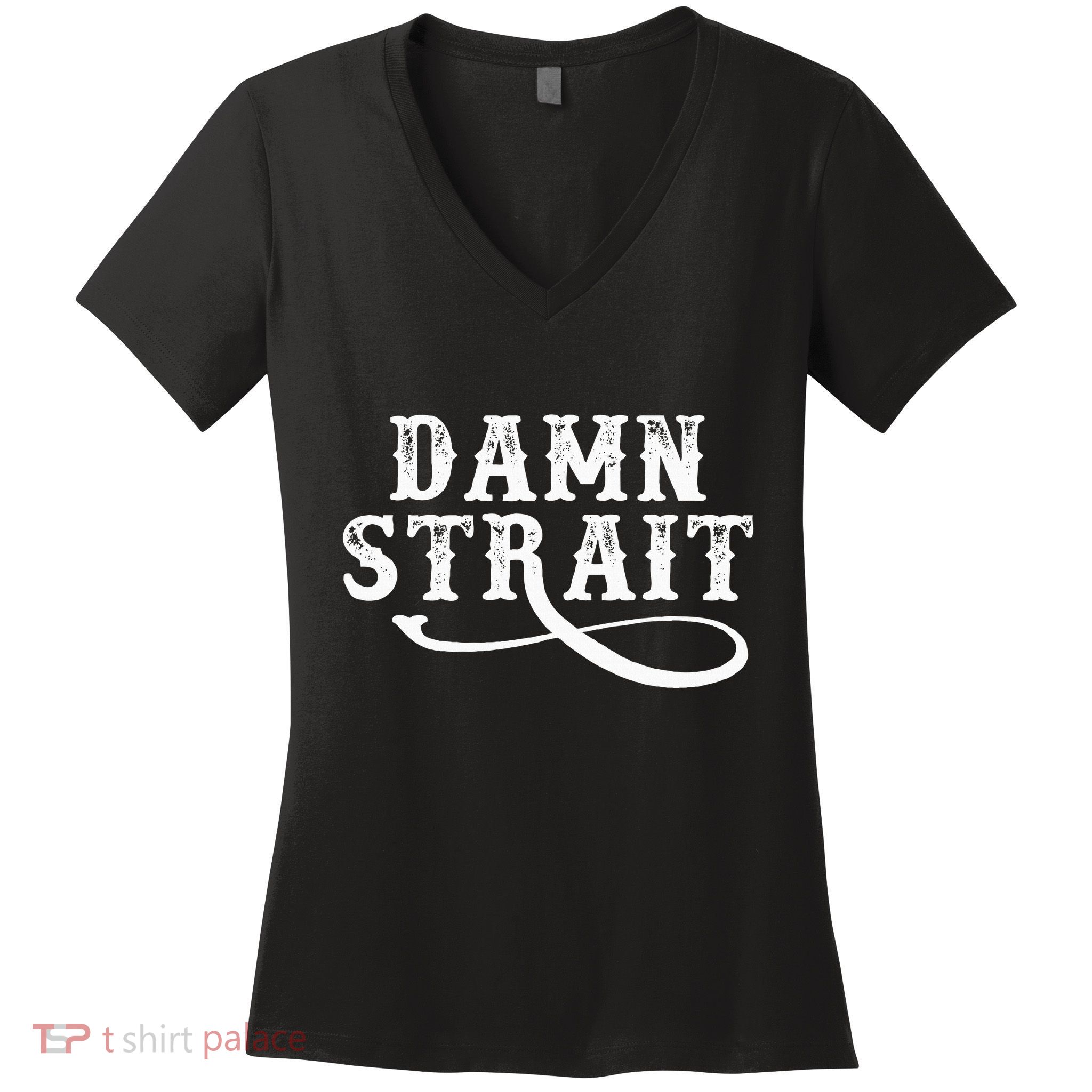 Damn S.T.R.A.I.T Western Country Music Women's V-Neck T-Shirt