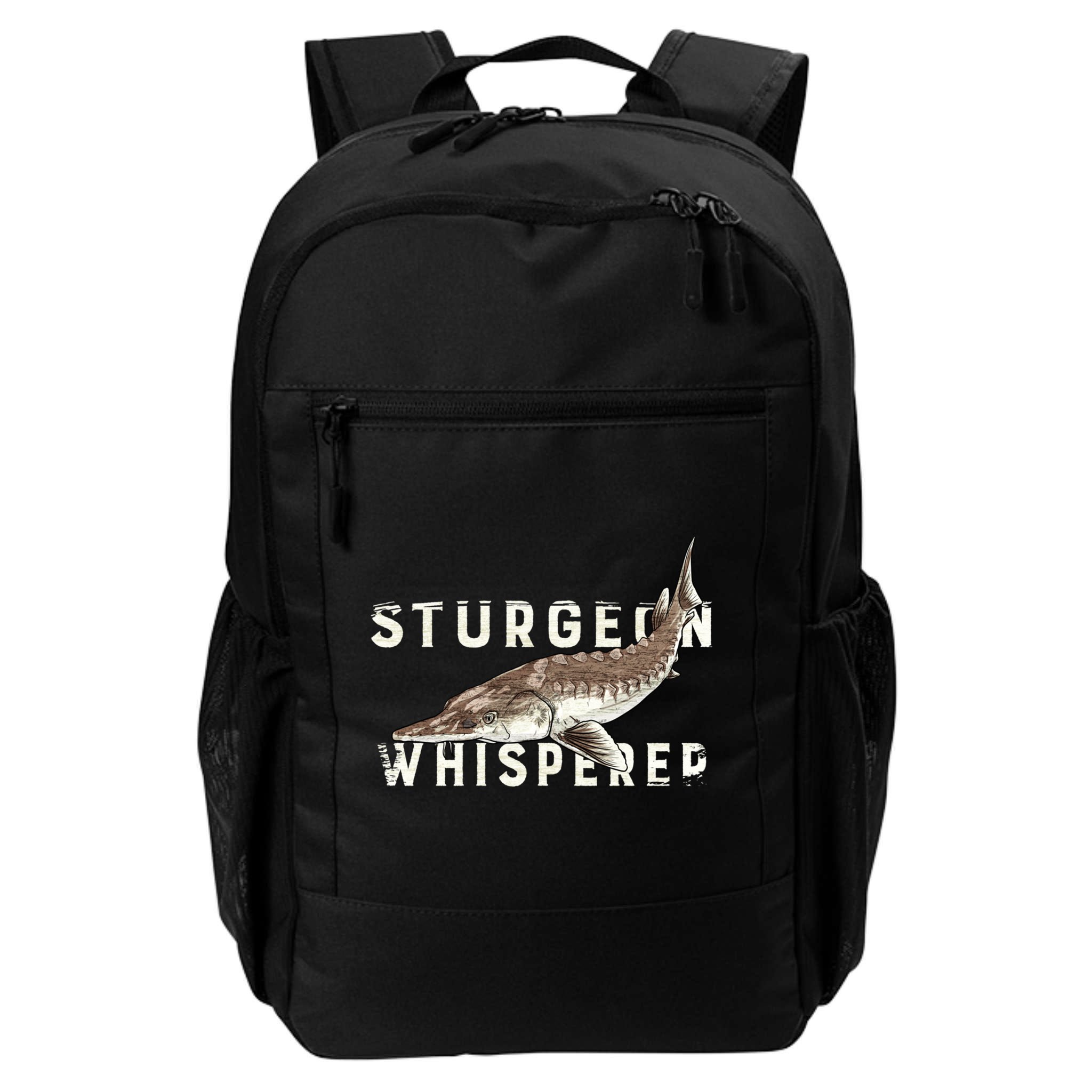 Distressed Sturgeon Whisperer Beluga Fish Funny Gift Backpack