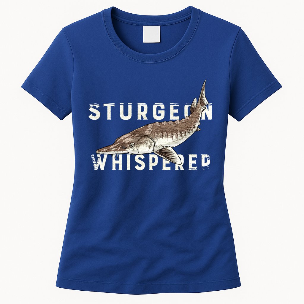 Distressed Sturgeon Whisperer Beluga Fish Funny Gift Womens T-Shirt