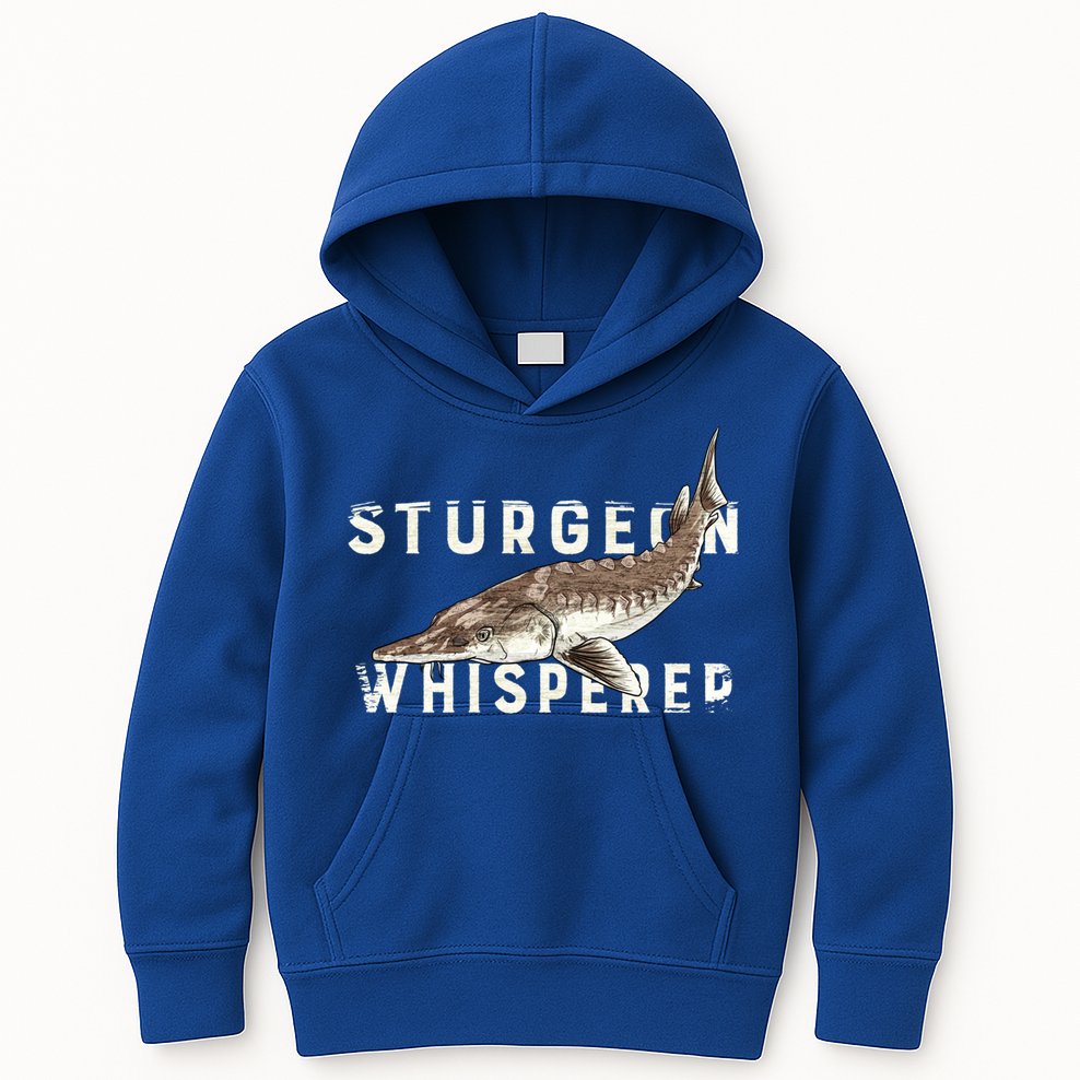 Distressed Sturgeon Whisperer Beluga Fish Funny Gift Kids Hoodie