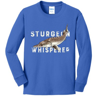 Distressed Sturgeon Whisperer Beluga Fish Funny Gift Kids Long Sleeve Shirt